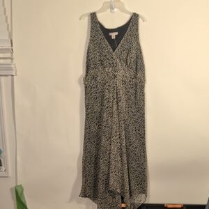 Jonathan Martin Black and Yellow Floral Asymmetrical Dress Size 16